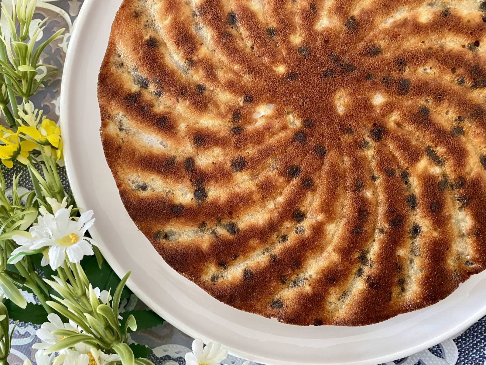 Fondant à la banane, ricotta et pépites de chocolat