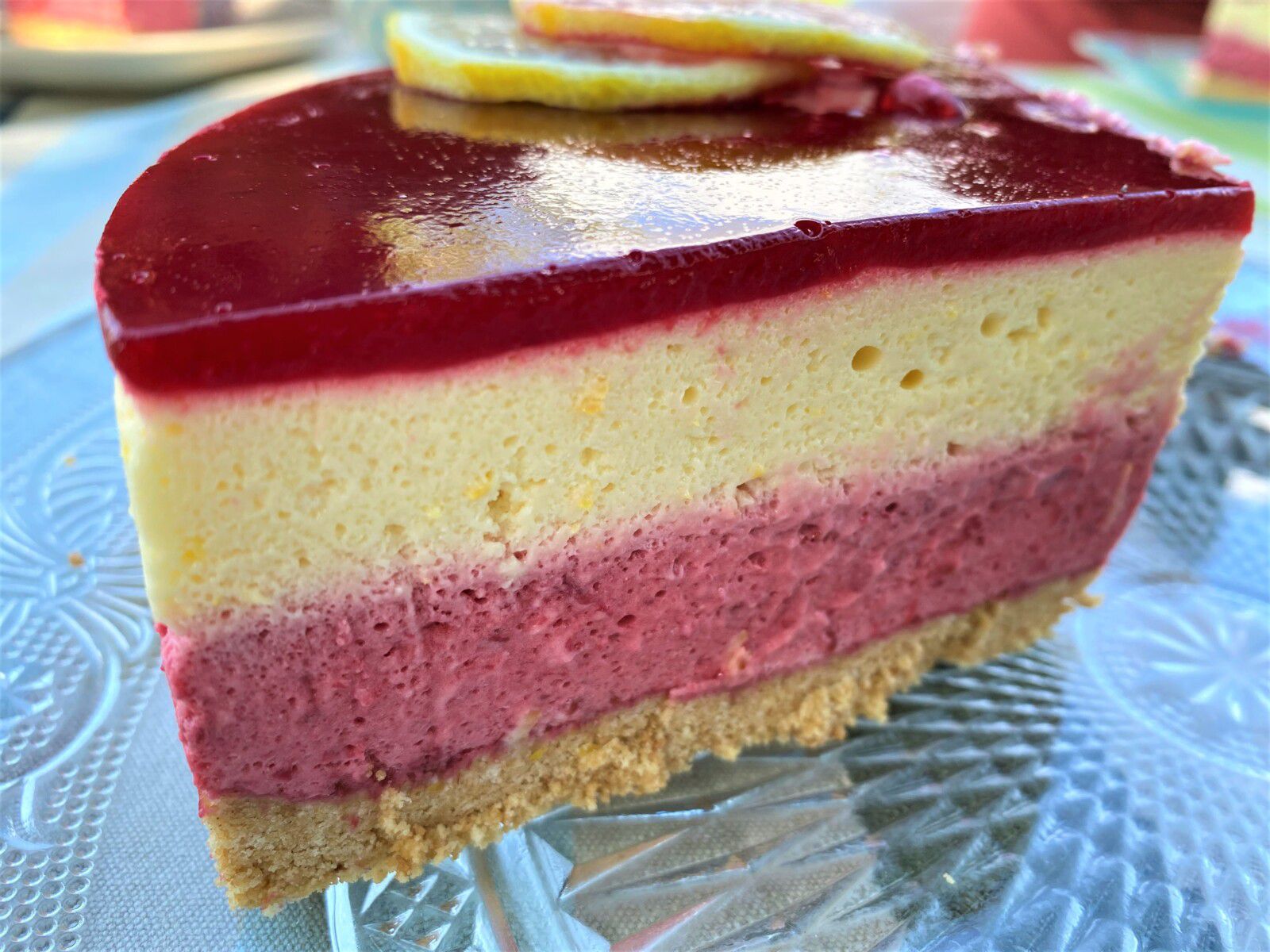 Entremets framboise et citron