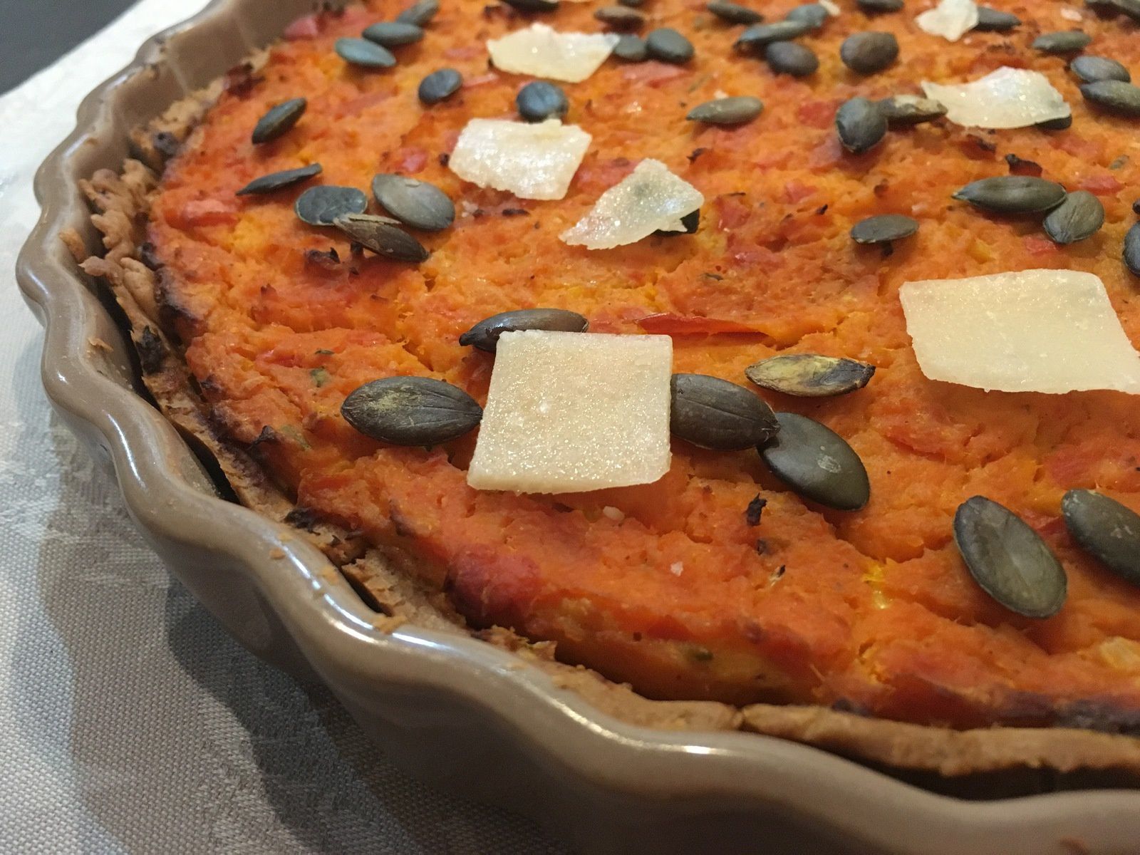 Tarte potimarron, ricotta et parmesan