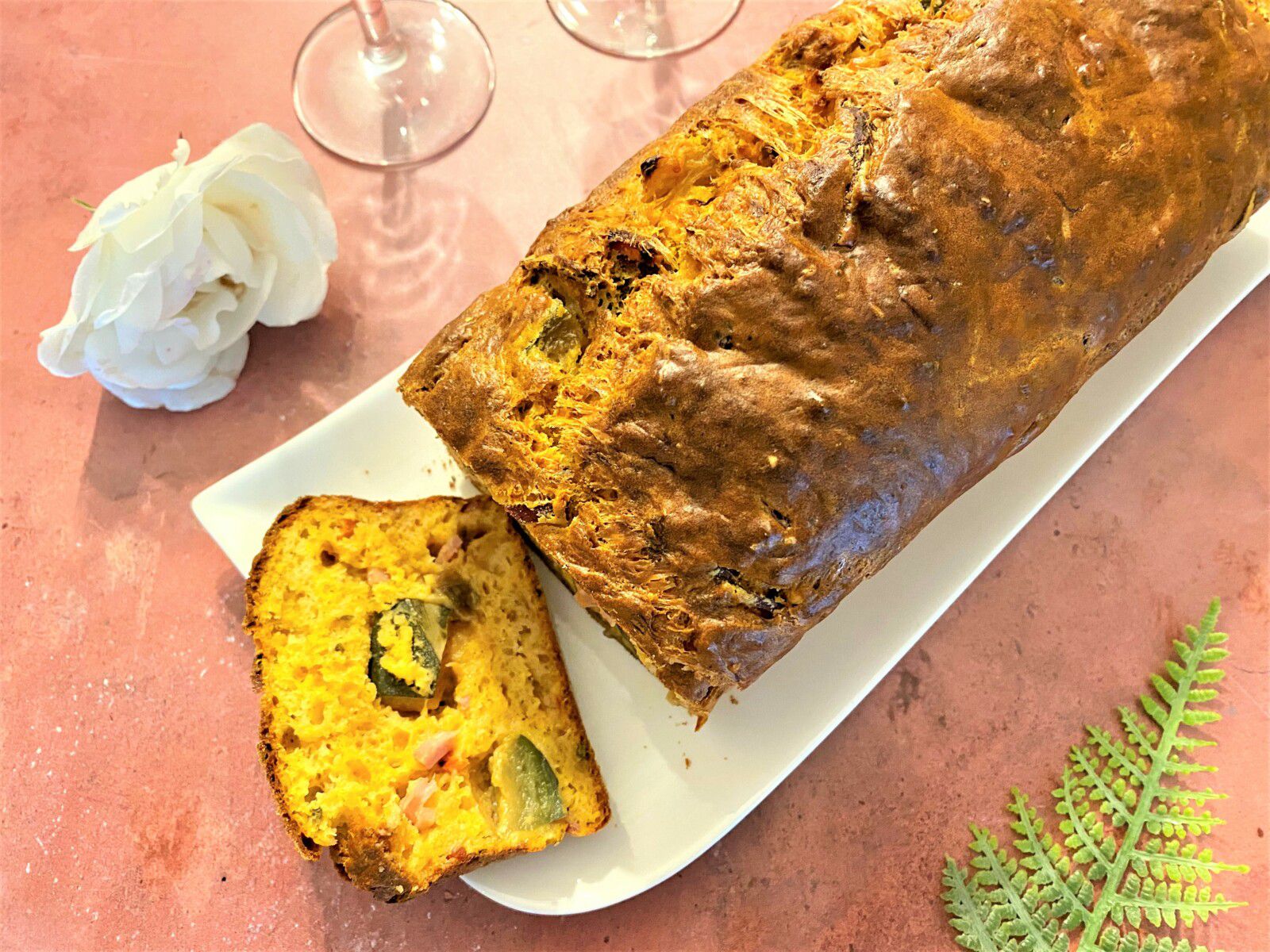 Cake à la ratatouille et au jambon