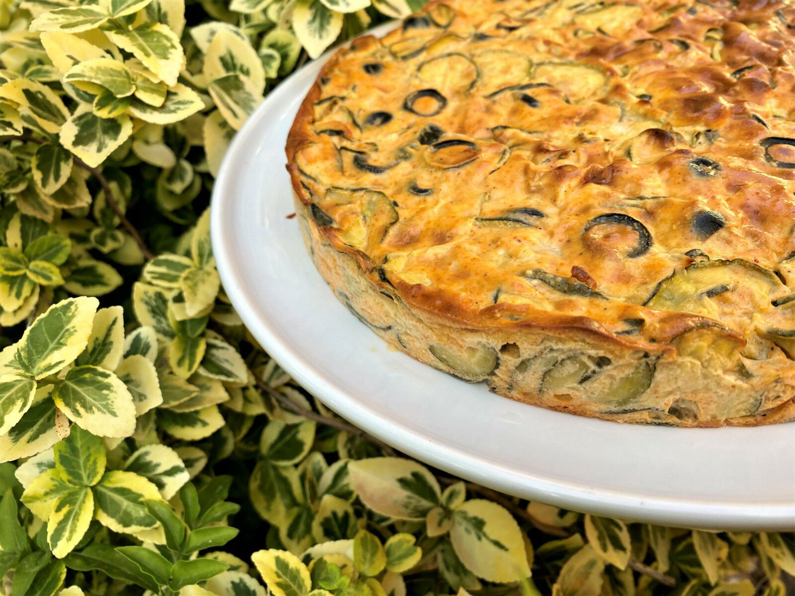 Flan de courgettes aux olives