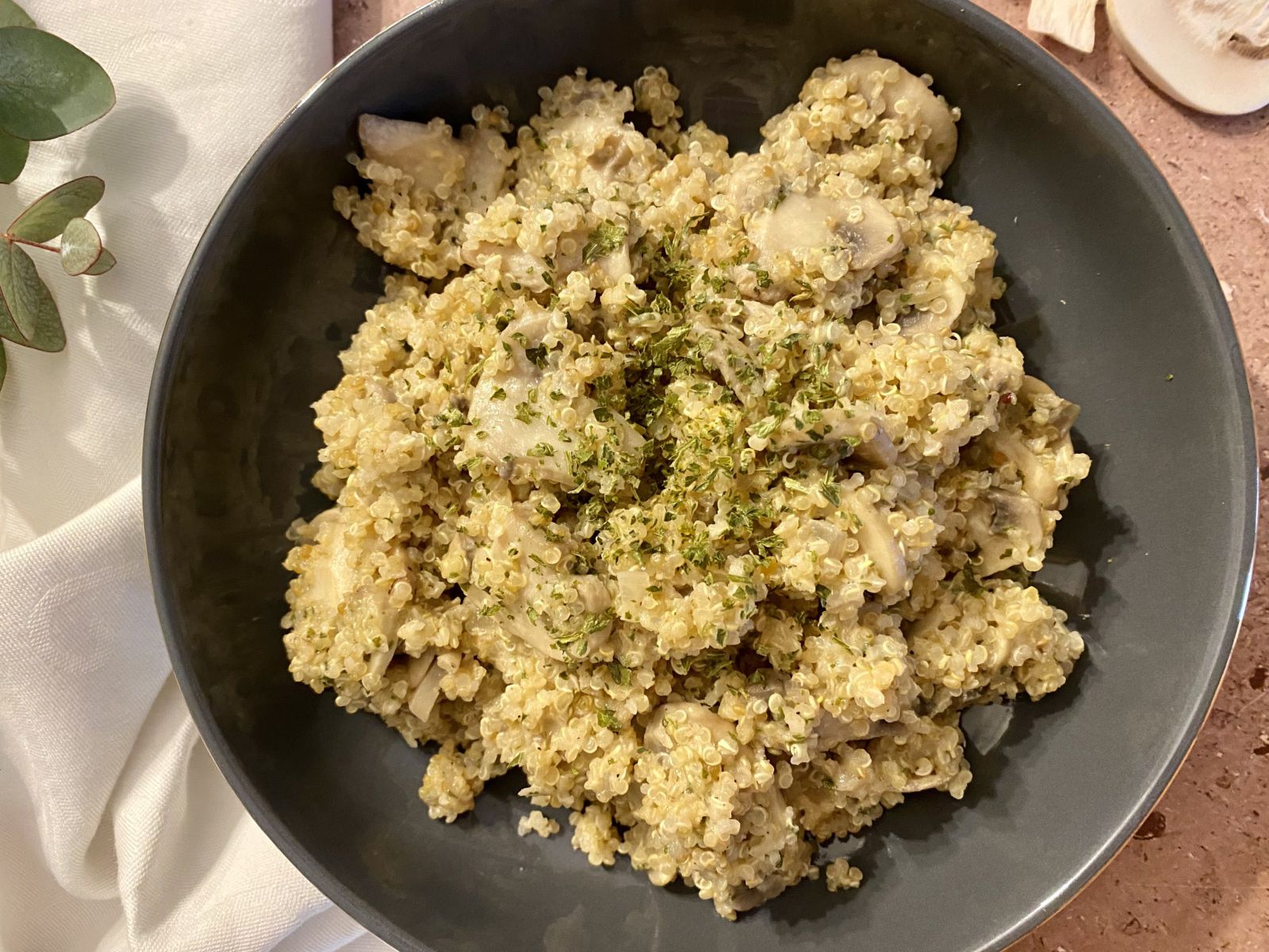 Quinoa crémeux aux champignons
