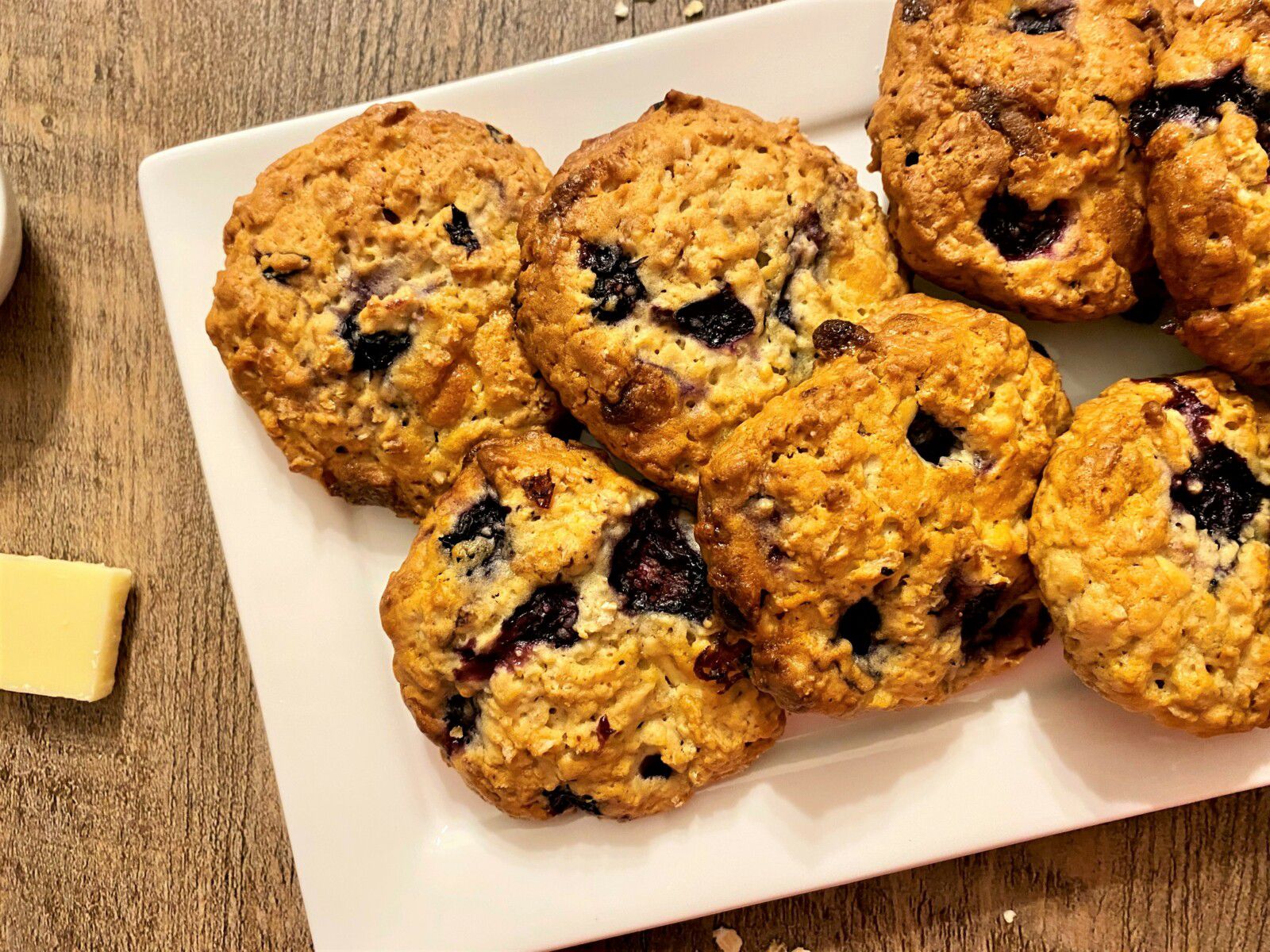 Cookies aux flocons d'avoines, myrtilles et chocolat blanc
