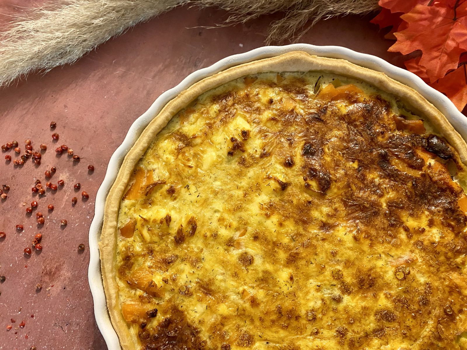 Tarte au saumon, poireaux et vache qui rit