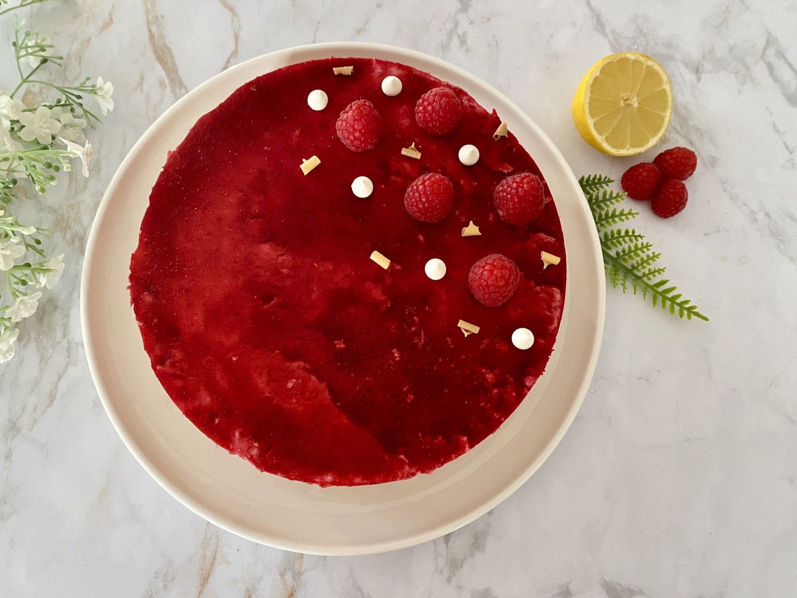 Entremets framboise et citron