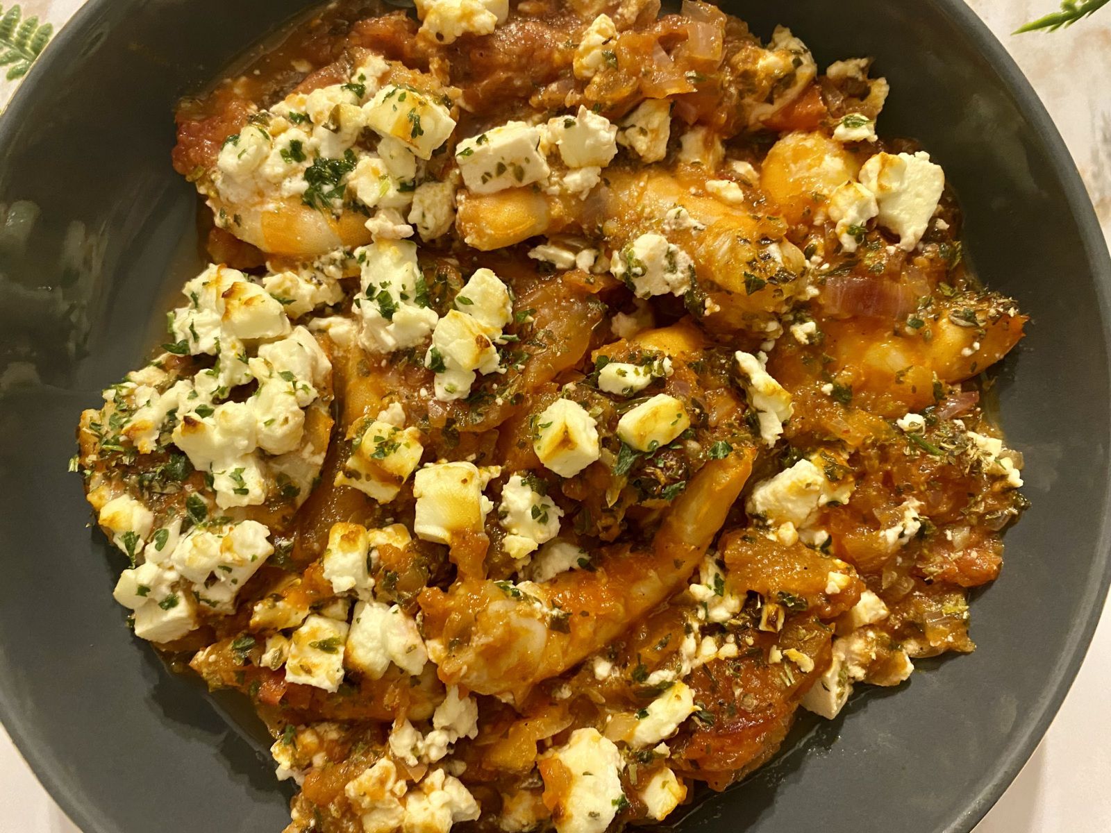Crevettes saganaki