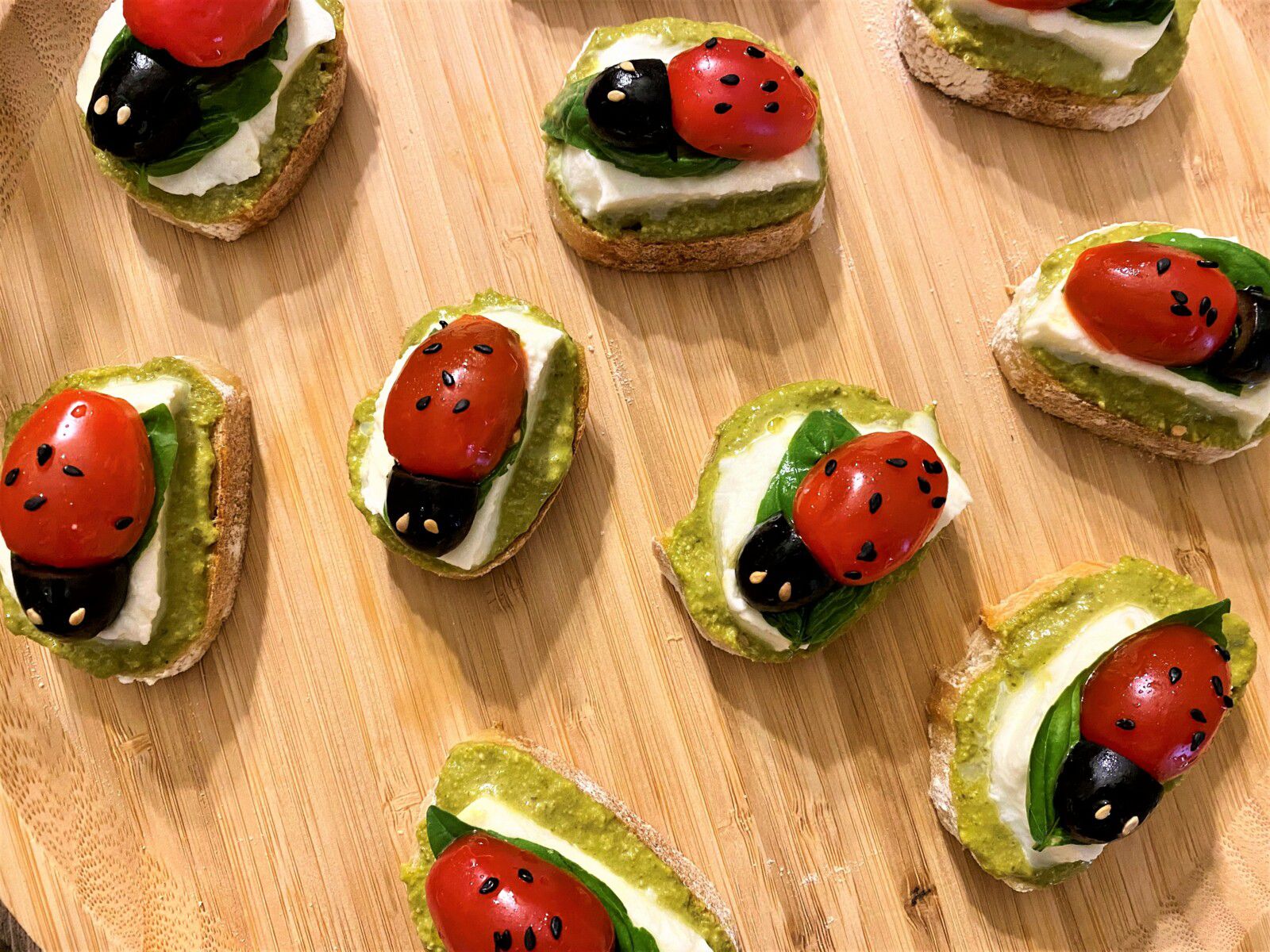 Coccinelle façon tomate mozzarella