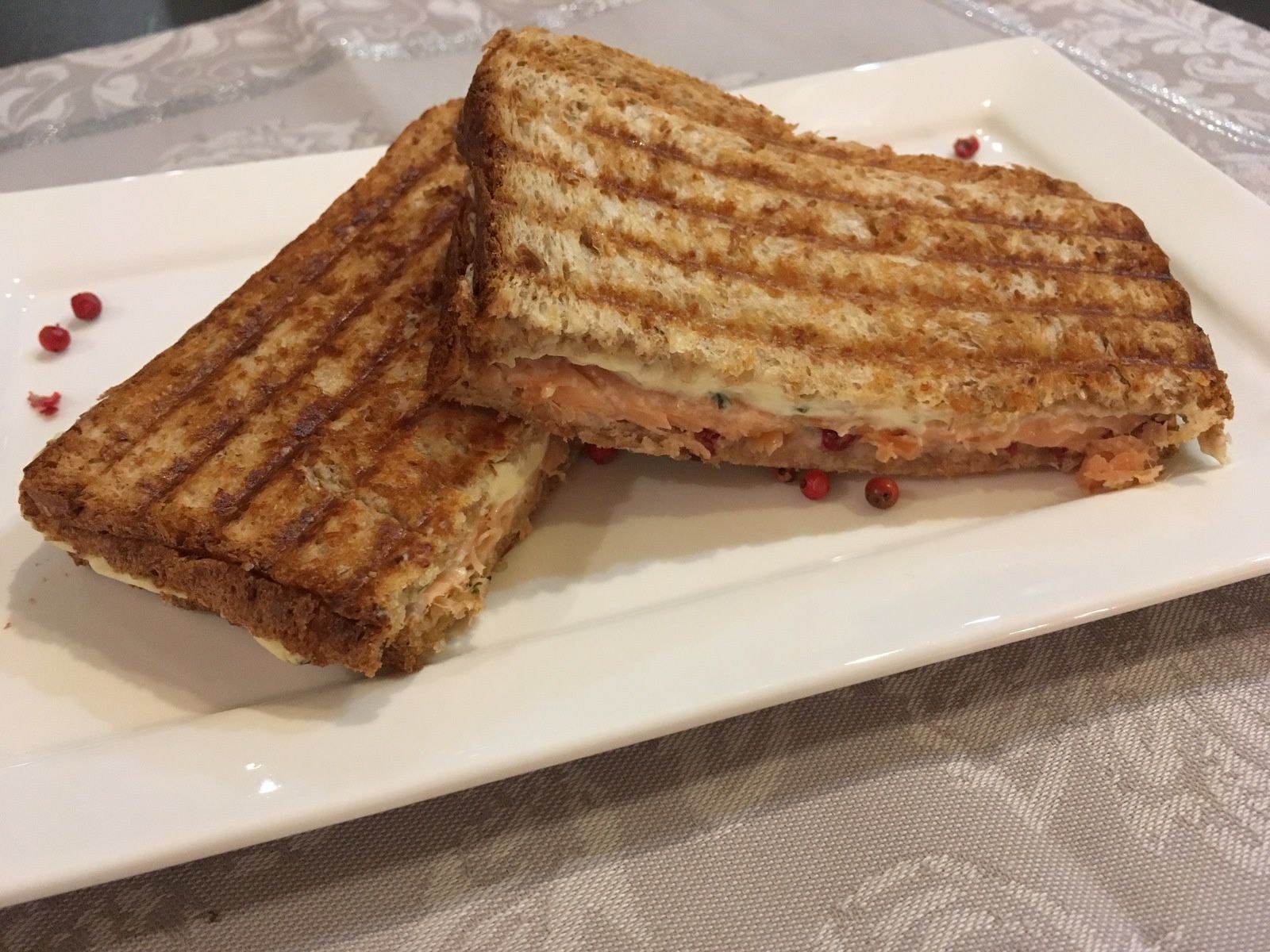 Croque au saumon et au Boursin