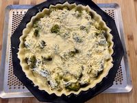 Tarte au brocoli, dinde et citron confit