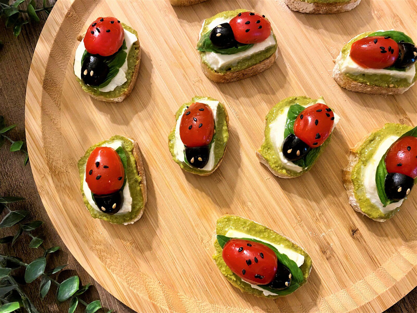 Coccinelle façon tomate mozzarella