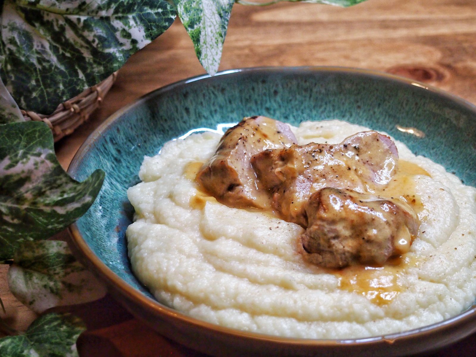 Filet mignon au miel, moutarde et purée de céleri