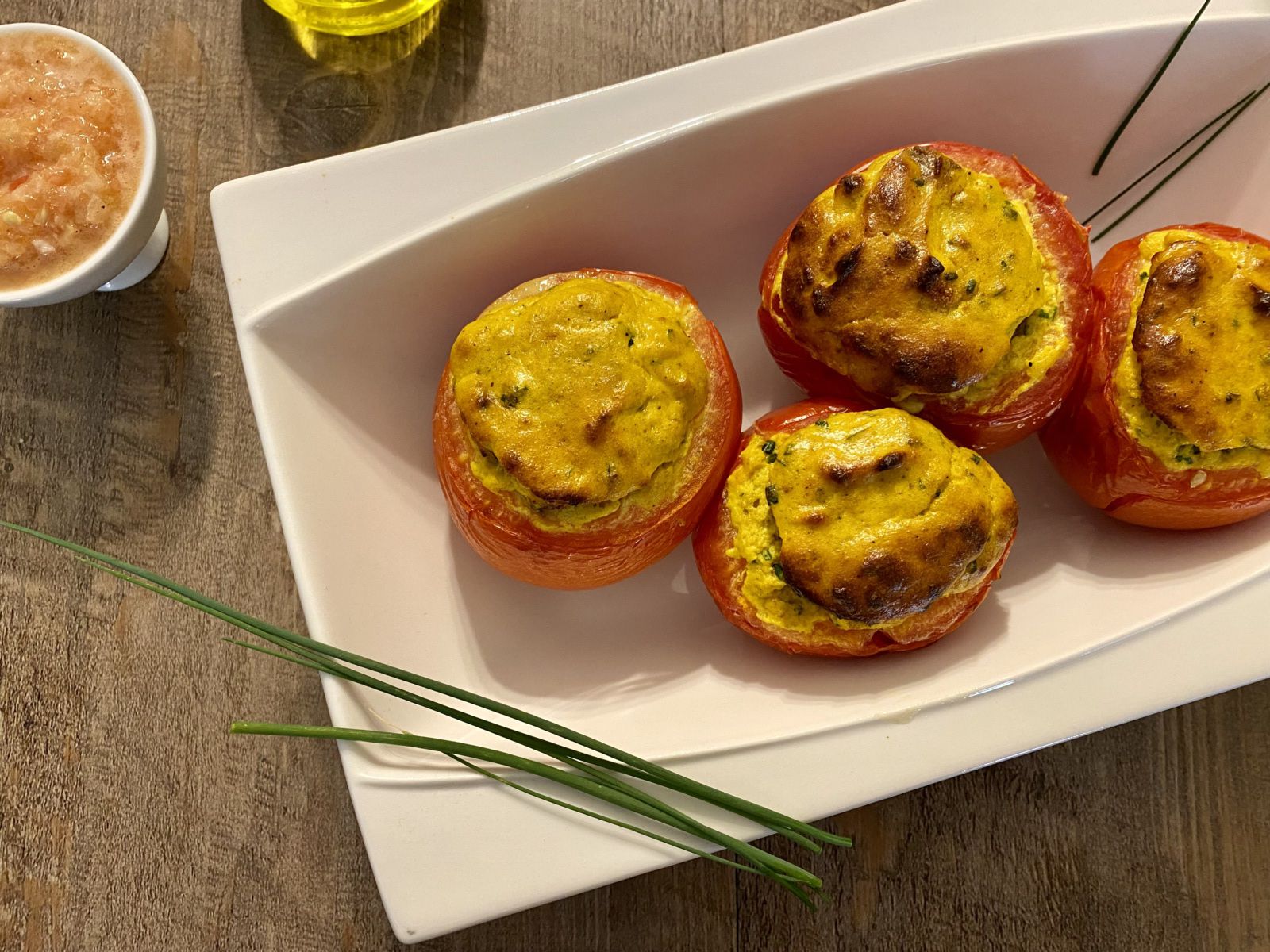 Tomates soufflées à la ricotta et au curry