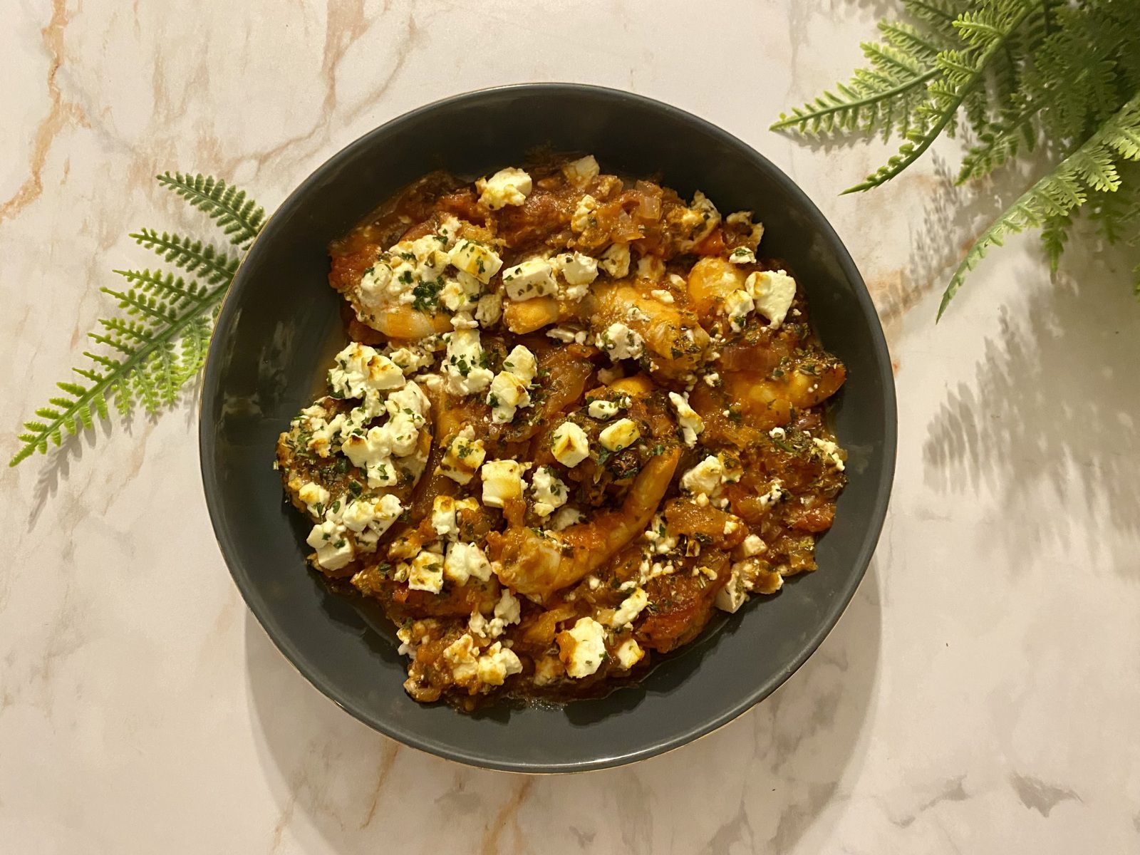 Crevettes saganaki