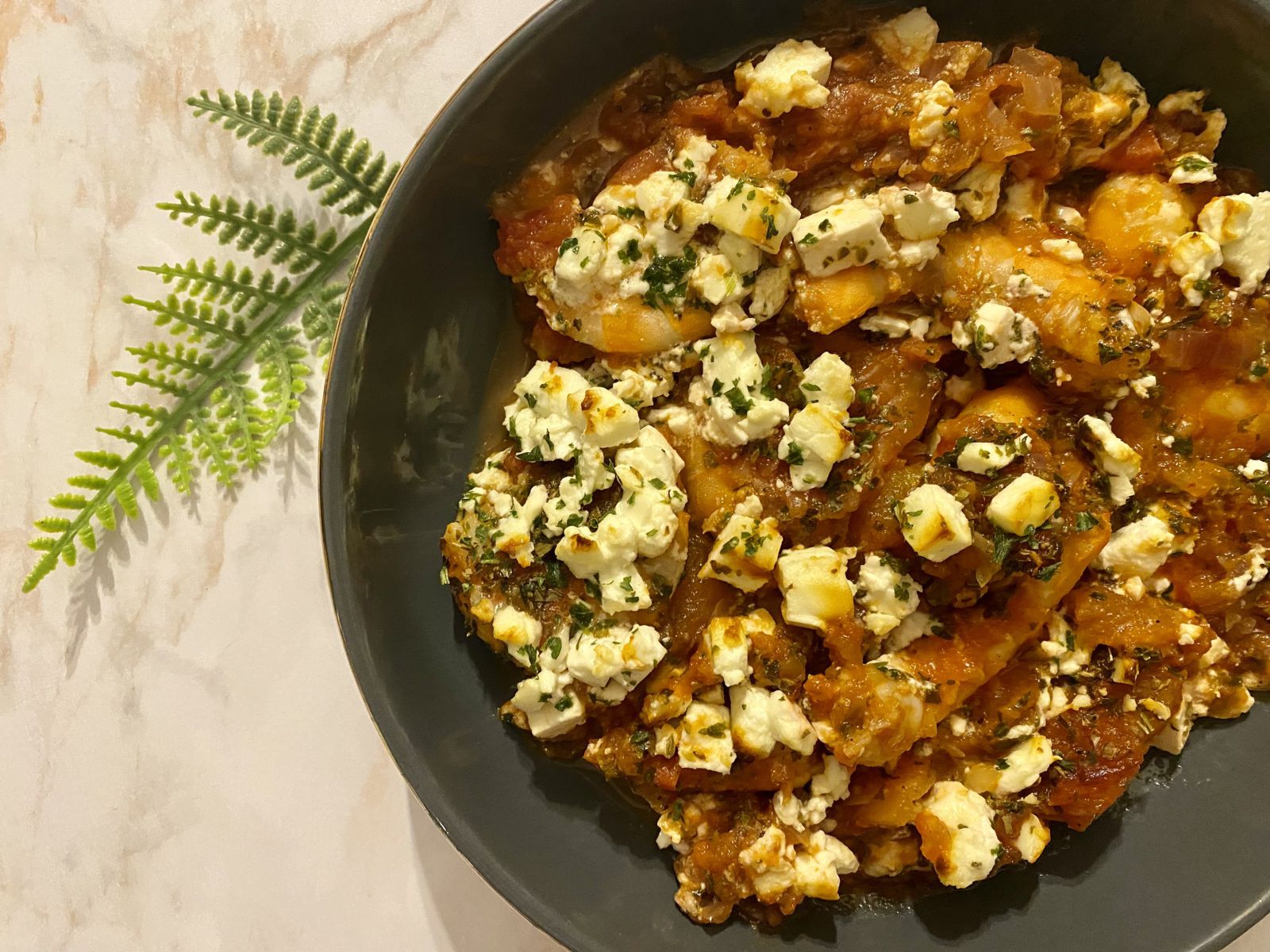 Crevettes saganaki