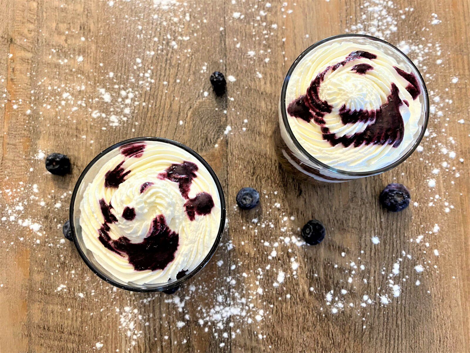 Verrine à la crème de marrons et aux myrtilles