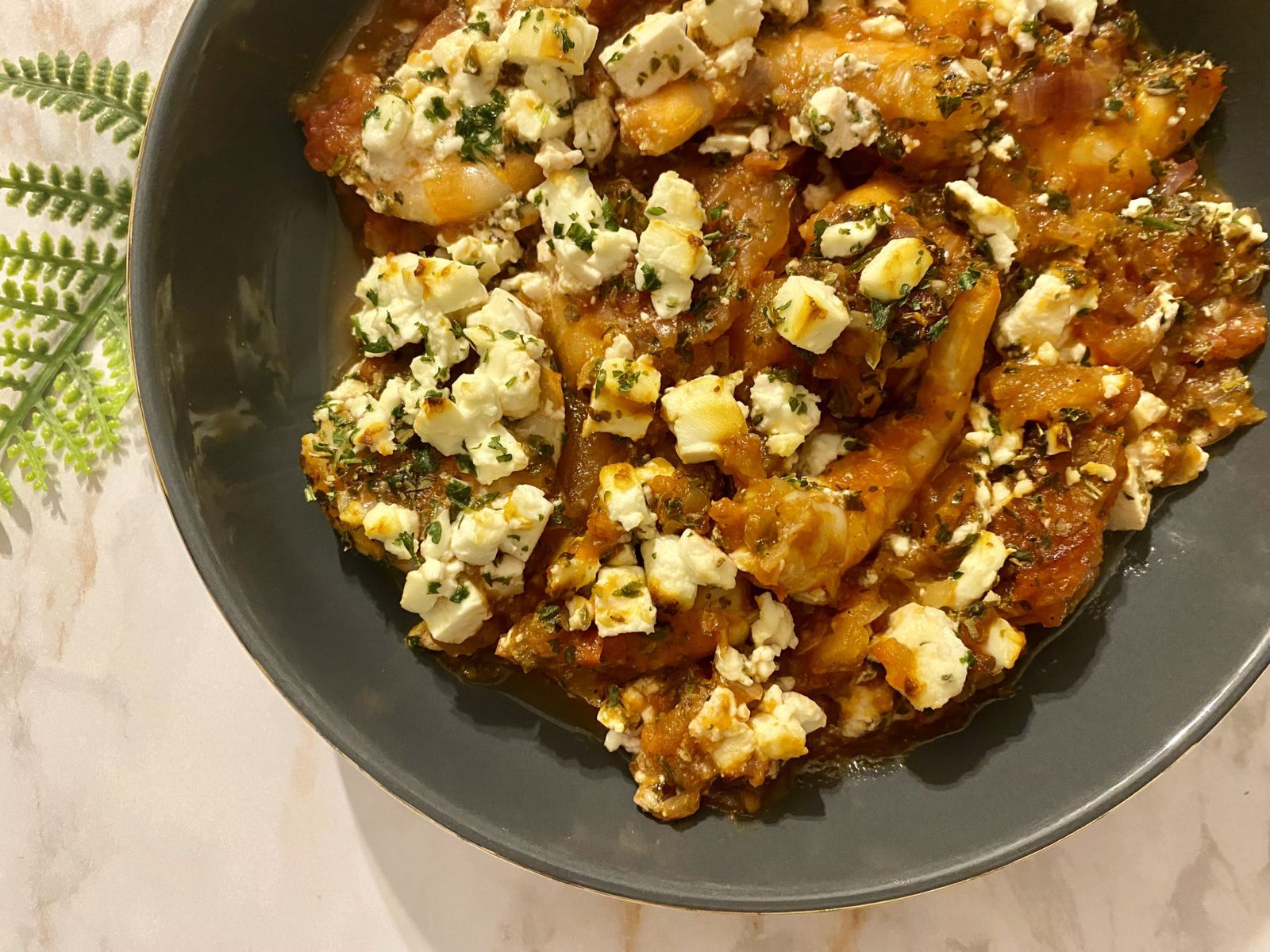 Crevettes saganaki