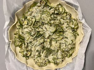 Tarte fine à la courgette et Fourme d'Ambert