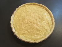 Tarte au poulet, curry et lait de coco