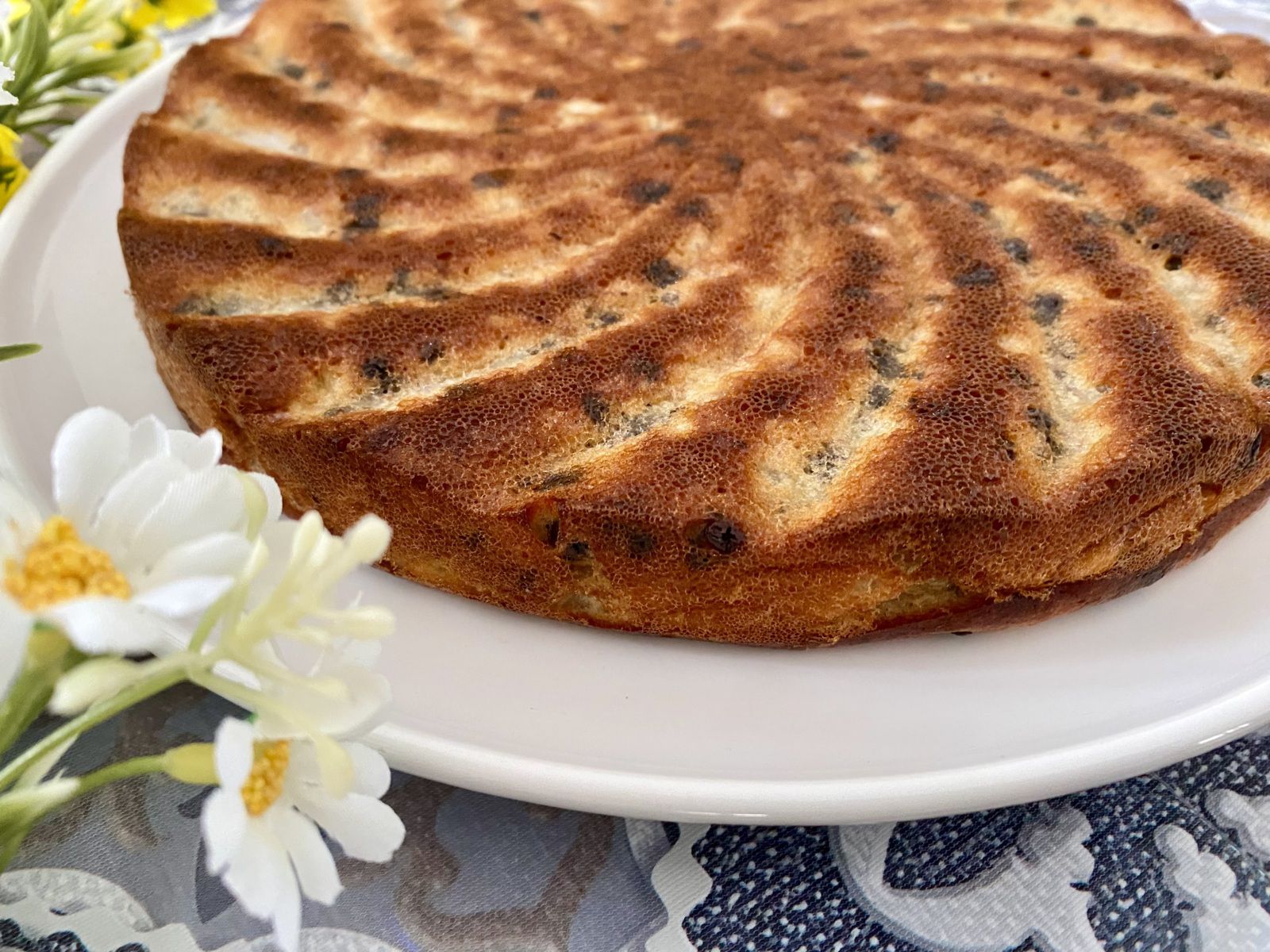 Fondant à la banane, ricotta et pépites de chocolat