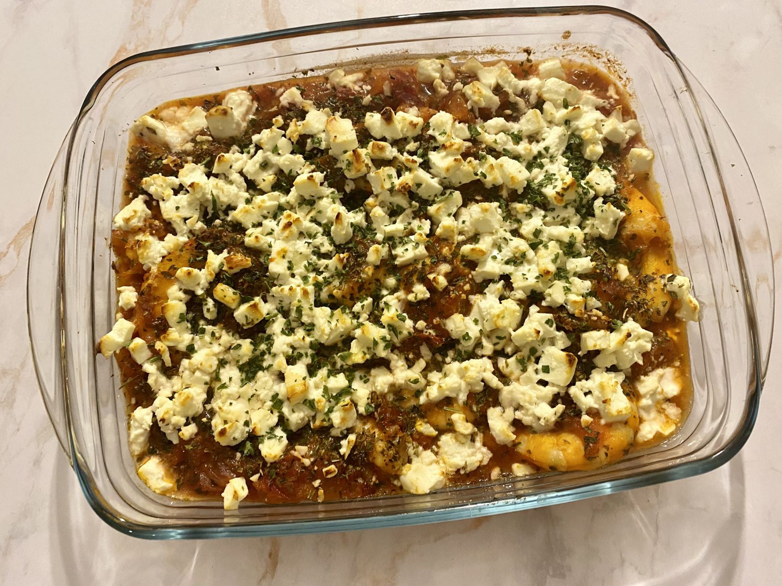 Crevettes saganaki