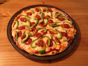 Pizza chorizo-poivron