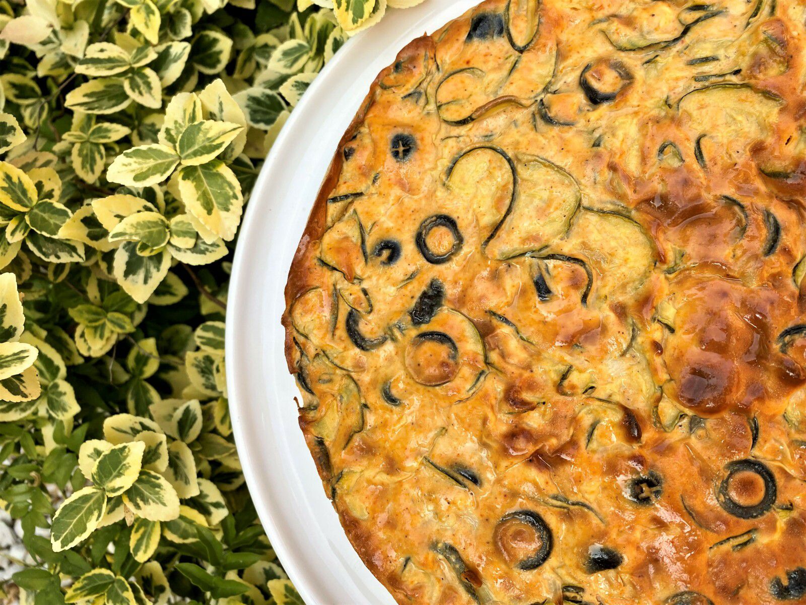 Flan de courgettes aux olives