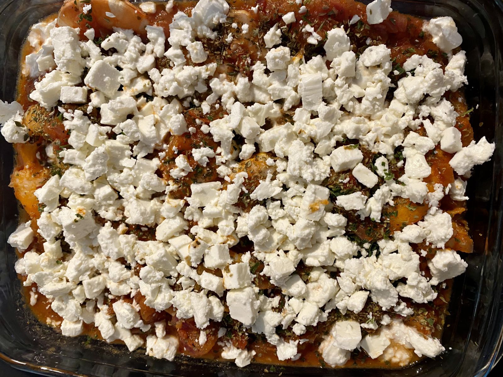 Crevettes saganaki