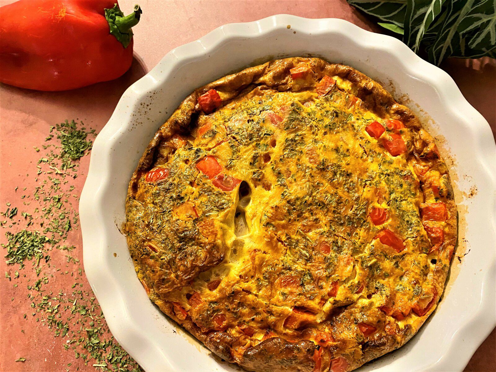 Frittata au chorizo et poivron rouge