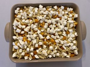 Gratin de pâtes à la butternut et mozzarella