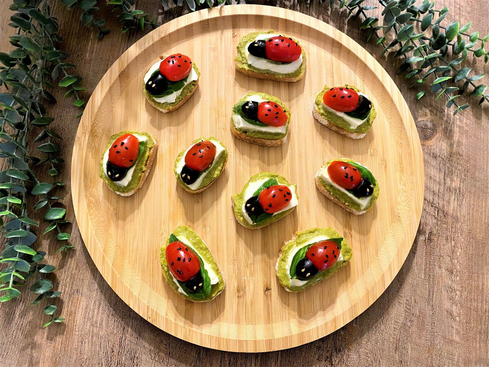 Coccinelle façon tomate mozzarella